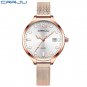 rose white_Women Watch  Woman's Luminous Quartz Waterproof Wristwatch Black Mesh Strap Ladies Dress 