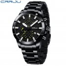 black yellow_Men Watch  Quartz Chronograph Luminous Full Steel Waterproof Wristwatch with Date
