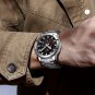 blue_Men Watch Quartz Chronograph Luminous Full Steel Waterproof Wristwatch with Date