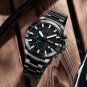 blue_Men Watch Quartz Chronograph Luminous Full Steel Waterproof Wristwatch with Date