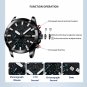 silver black box_Men Watch  Quartz Chronograph Luminous Full Steel Waterproof Wristwatch with Date