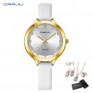 White_5pcs Set Watches Women Leather Band Ladies Watch Simple Casual Women's Analog WristWatch Brace