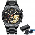 Black Gold Box_Men Watch Classic Business Waterproof Chronograph Quartz Wristwatch Casual Date Displ