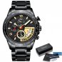 Black Gold Box_Men Watch Classic Business Waterproof Chronograph Quartz Wristwatch Casual Date Displ