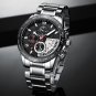 Black Silver_Men Watch Classic Business Waterproof Chronograph Quartz Wristwatch Casual Date Display