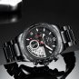 Black Silver Box_Men Watch Classic Business Waterproof Chronograph Quartz Wristwatch Casual Date Dis
