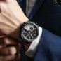 Silver Black Box_Men Watch Classic Business Waterproof Chronograph Quartz Wristwatch Casual Date Dis
