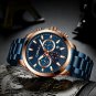 Blue box_Mens Watches Stainless Steel Luxury Multi-function Chronograph Quartz Wristwatch