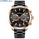 Rose Black_Mens Watches Stainless Steel  Luxury Multi-function Chronograph Quartz Wristwatch