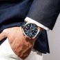 Silver Rose_Mens Watches Stainless Steel  Luxury Multi-function Chronograph Quartz Wristwatch