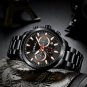 Silver Rose_Mens Watches Stainless Steel  Luxury Multi-function Chronograph Quartz Wristwatch