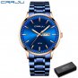 blue box_Men Watch Quartz Waterproof Sport  Luxury Business Steel Wristwatch with date
