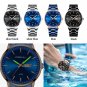 blue box_Men Watch Quartz Waterproof Sport  Luxury Business Steel Wristwatch with date