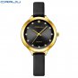 Black_Luxury Rhinestones Rose Dial Watches with Stainless Steel Band  Quartz Wristwatches for Women
