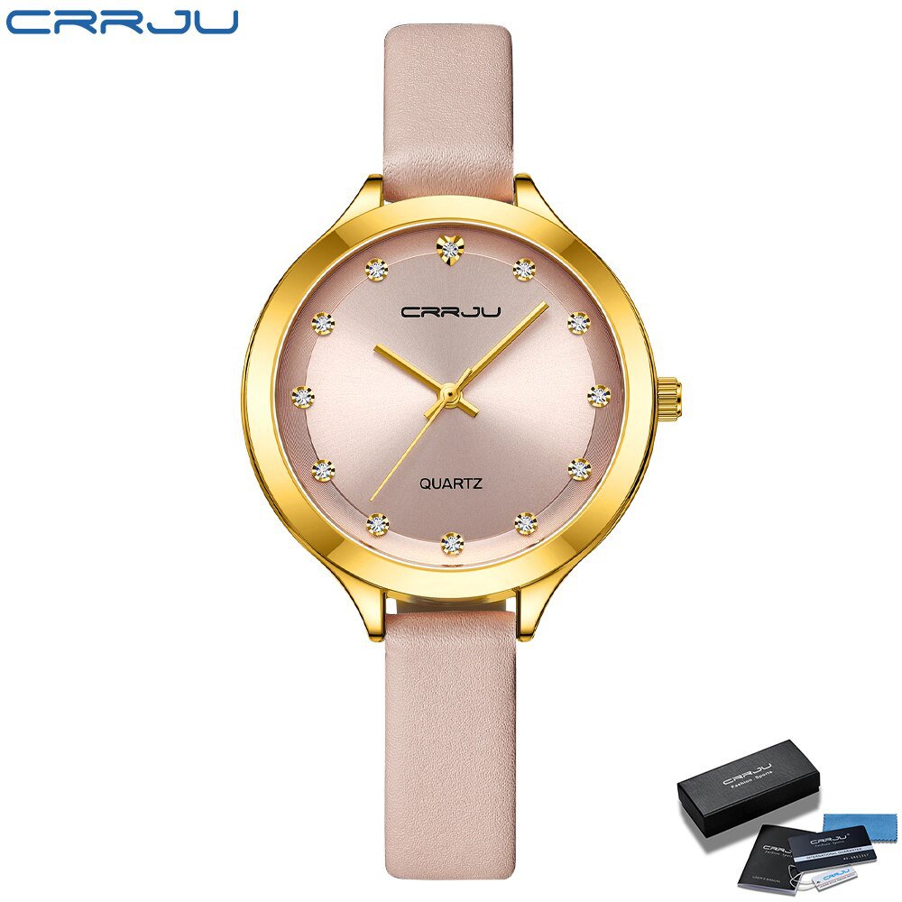 Pink with box_Luxury Rhinestones Rose Dial Watches with Stainless Steel Band  Quartz Wristwatches fo