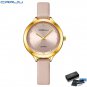 Pink with box_Luxury Rhinestones Rose Dial Watches with Stainless Steel Band  Quartz Wristwatches fo