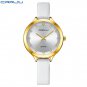 White_Luxury Rhinestones Rose Dial Watches with Stainless Steel Band  Quartz Wristwatches for Women
