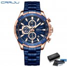 blue box_Men's Watches Quartz Multifunction Chronograph with Auto Date and Luminous Hands