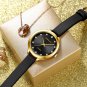 Red with box_Dial Watches for Women Leather Band Rhinestones Ladies Wristwatch