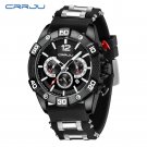Black_Watches for Man Quartz Chronograph Waterproof   Sport Silicone Date with Luminous