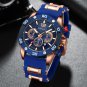 Black_Watches for Man Quartz Chronograph Waterproof   Sport Silicone Date with Luminous