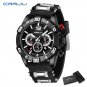 Black box_Watches for Man Quartz Chronograph Waterproof Sport Silicone Date with Luminous
