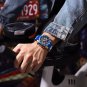 Blue_Watches for Man Quartz Chronograph Waterproof   Sport Silicone Date with Luminous