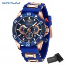 Blue box_Watches for Man Quartz Chronograph Waterproof   Sport Silicone Date with Luminous