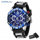 Silver Blue box_Watches for Man Quartz Chronograph Waterproof   Sport Silicone Date with Luminous