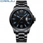 black blue_Men's Watch  Luxury Sports Quartz Full Steel Waterproof with Date Wristwatch