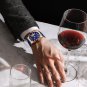 black blue_Men's Watch Luxury Sports Quartz Full Steel Waterproof with Date Wristwatch