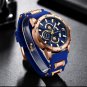 Black gold box_Casual Watches for Man Sport Military Silicagel Wristwatch Chronograph