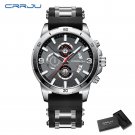 Black silver box_Casual Watches for Man Sport Military Silicagel Wristwatch Chronograph