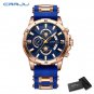 Blue box_Casual Watches for Man Sport Military Silicagel Wristwatch Chronograph