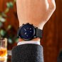 black blue_Men Watch Luxury WristWatch Stainless Steel Waterproof Dress Quartz Mesh