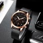 black blue_Men Watch Luxury WristWatch Stainless Steel Waterproof Dress Quartz Mesh