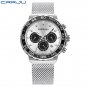 black_Watch for Men  Quartz Chronograph Waterproof Stainless Wristwatches with Luminous Hands