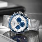 black_Watch for Men Quartz Chronograph Waterproof Stainless Wristwatches with Luminous Hands
