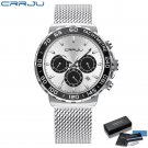 black with box_Watch for Men  Quartz Chronograph Waterproof Stainless Wristwatches with Luminous Han