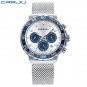 black with box_Watch for Men  Quartz Chronograph Waterproof Stainless Wristwatches with Luminous Han