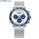 blue_Watch for Men  Quartz Chronograph Waterproof Stainless Wristwatches with Luminous Hands