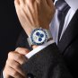 red_Watch for Men  Quartz Chronograph Waterproof Stainless Wristwatches with Luminous Hands