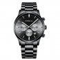 black_Men Stainless Steel Quartz Watches Luxury Business Chronograph Wristwatch Waterproof Clock Gol