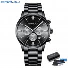 black box_Men Stainless Steel Quartz Watches Luxury Business Chronograph Wristwatch Waterproof Clock