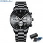 black box_Men Stainless Steel Quartz Watches Luxury Business Chronograph Wristwatch Waterproof Clock