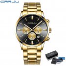 gold box_Men Stainless Steel Quartz Watches Luxury Business Chronograph Wristwatch Waterproof Clock 