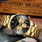 silver white_Men Stainless Steel Quartz Watches Luxury Business Chronograph Wristwatch Waterproof Cl