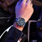 Black box_Casual Quartz Watches for Men Sporty Chronograph Stainless Steel Band Wristwatches Male
