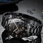 black silver box_Mens Watches  Luxury Chronograph Quartz Clock Waterproof Stailness Steel Sports