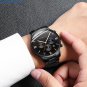 black silver box_Mens Watches  Luxury Chronograph Quartz Clock Waterproof Stailness Steel Sports